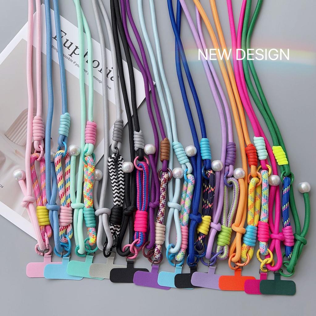 Mobile Phone Lanyard Colorful Long Pearl Messenger Can Carry Men and Women Outdoor Mountaineering Strap Strong Card Anti-lost Adjustable
