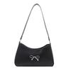 Bow large capacity spring new casual solid color retro simple trendy fashion shoulder armpit bag