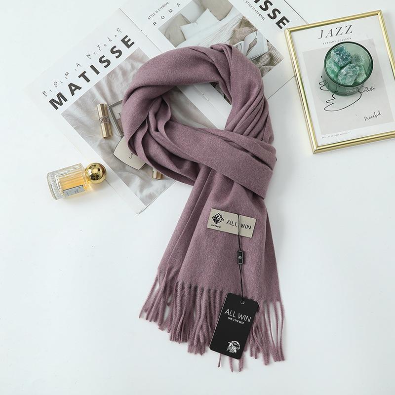 Women'S Thick Warm Solid Color Scarf Autumn And Winter New Style Cashmere Scarf Versatile Wool Scarf