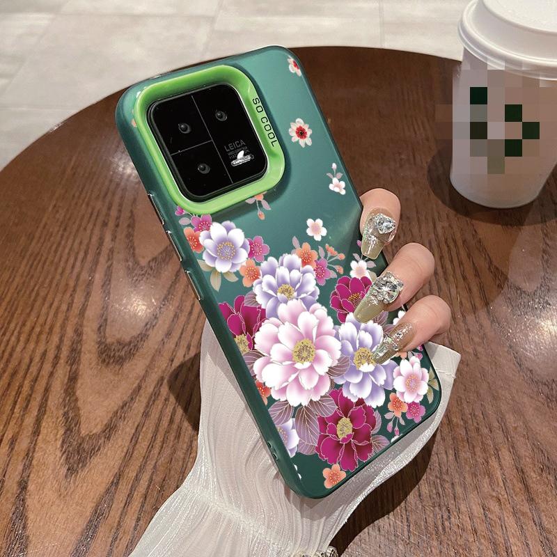 Αντικραδασμική θήκη τηλεφώνου με μοτίβο λουλουδιών Για Samsung S24 S23 A55 A35 Xiaomi Redmi 13C Poco C65 iPhone 15 Προστατευτικό κάλυμμα προφυλακτήρα Huawei Honor