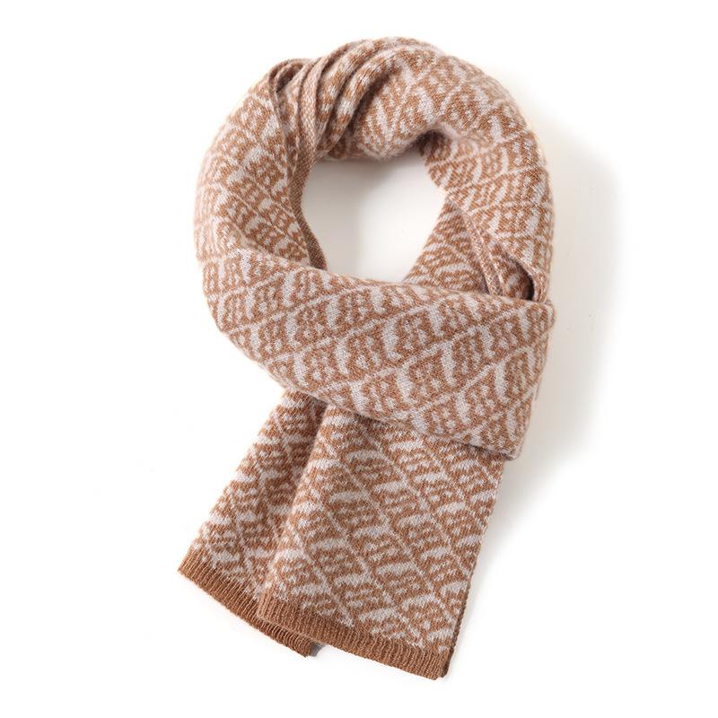 Autumn and winter warm pure wool small scarf women's 2025 new small wide solid color scarf simple versatile shawl