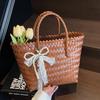 Trendy New Pastoral Style High Quality Straw Woven Vegetable Basket Bag Leisure Vacation Style Versatile Shoulder Women's Bag