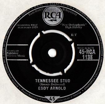 7inch Record EDDY ARNOLD Tennessee Stud 45RCA1138 RCA 1959 UK Pop Used