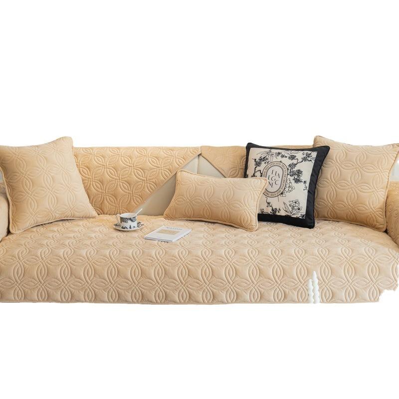 Modern Simple Milk Velvet Sofa Cushion, Universal Non-slip Seat Cushion, Backrest Cover, Simple Sofa Cover for All Seasons