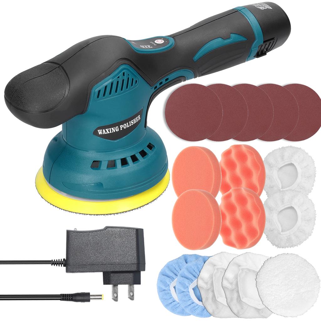 Cordless Eccentric Car Polisher 8 Gears of Speeds Adjustable Electric Auto Polishing Machine
