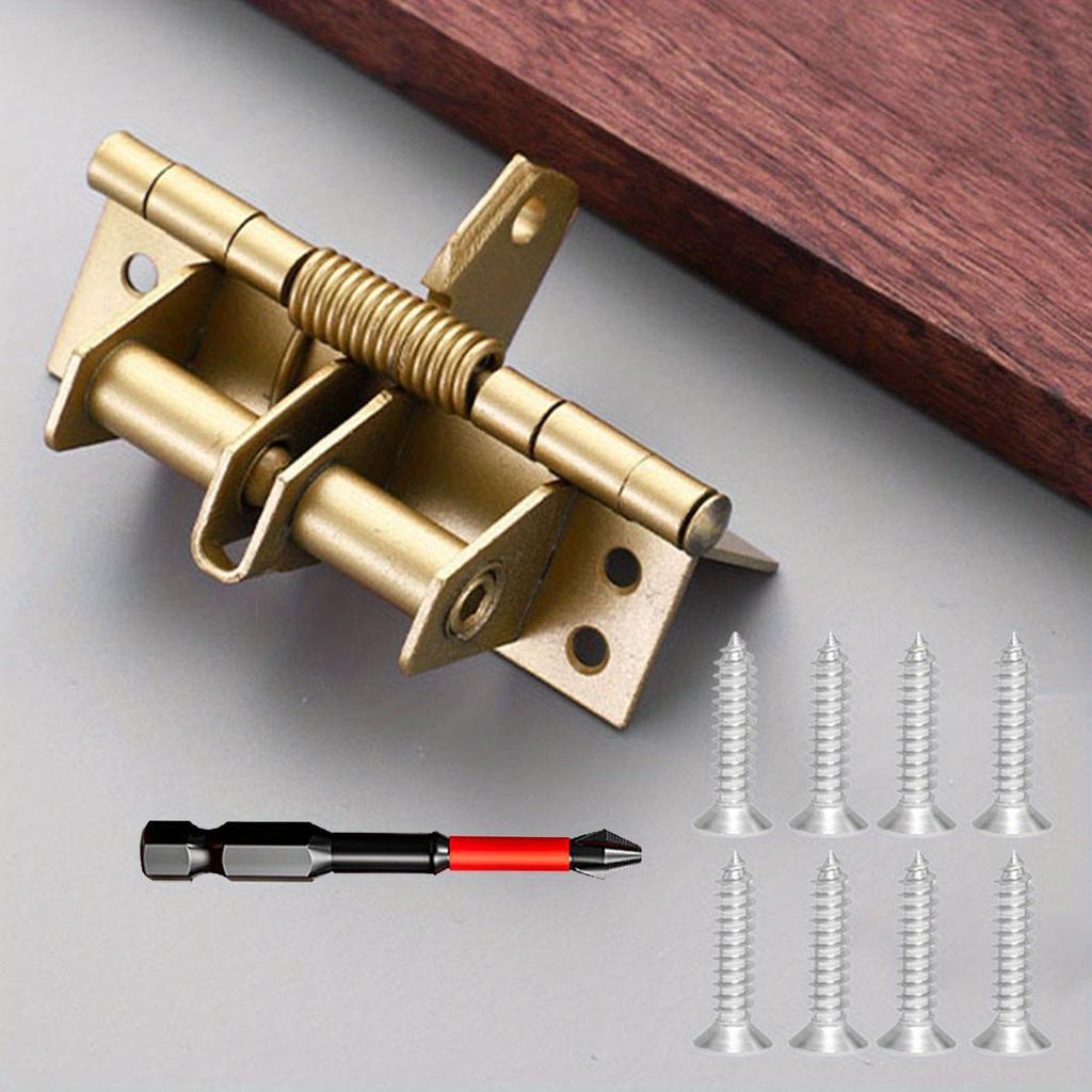 New Automatic Door Hinges with Screws, Multifunctional  Adjustable Spring Positioning,Residential Hinges for Doors Controls