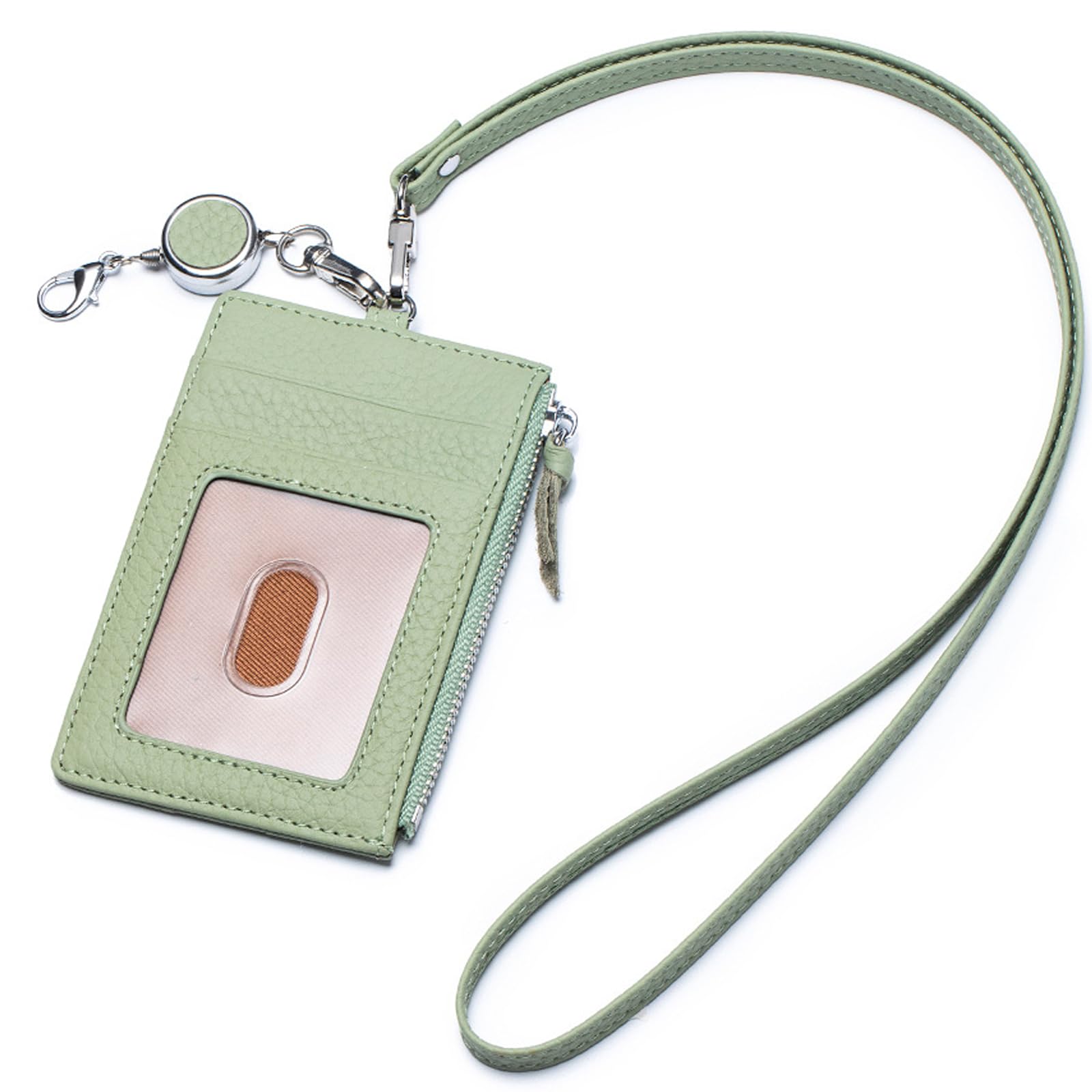 RenLianyi Настоящая кожаная визитница/кошелек для монет с ремешком на шею и катушкой, популярная и легкая, женская, стильная тонкая кардхолдер