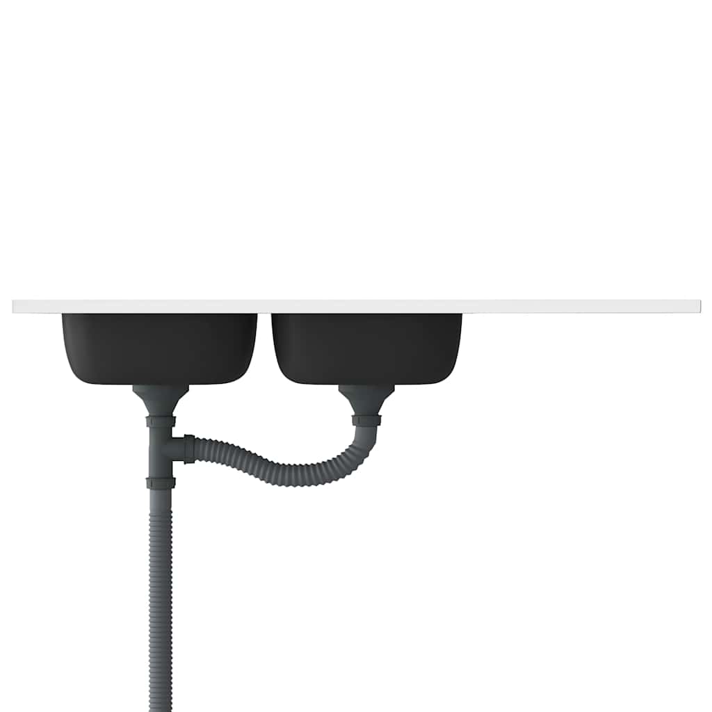 Vidaxl Double Bowl Kitchen Sink, Silver, 1200X600X155 Mm, Steel