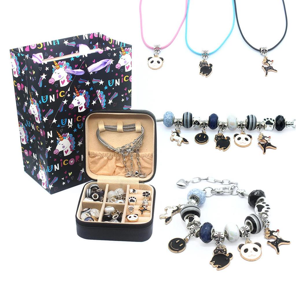 Unicorn Pink Crystal Beaded Bracelet DIY Kit for Kids