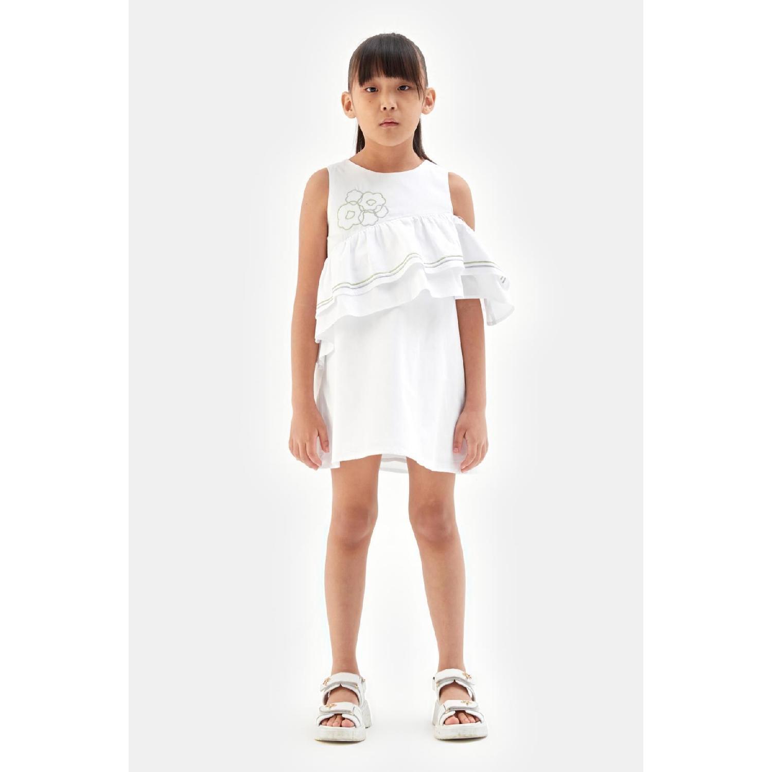 

Белое платье для девочек из Bg Store 23ss1tj4919 4 Yaş белый