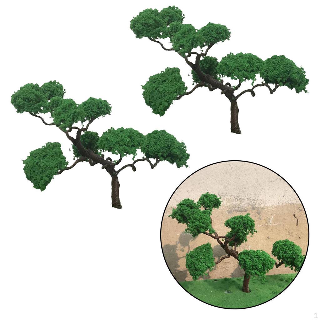 2 Stück Mini Modell Miniaturbäume, Eisenbahnszenerie, DIY Szenerie Landschaftszubehör, DIY Bastelarbeiten
