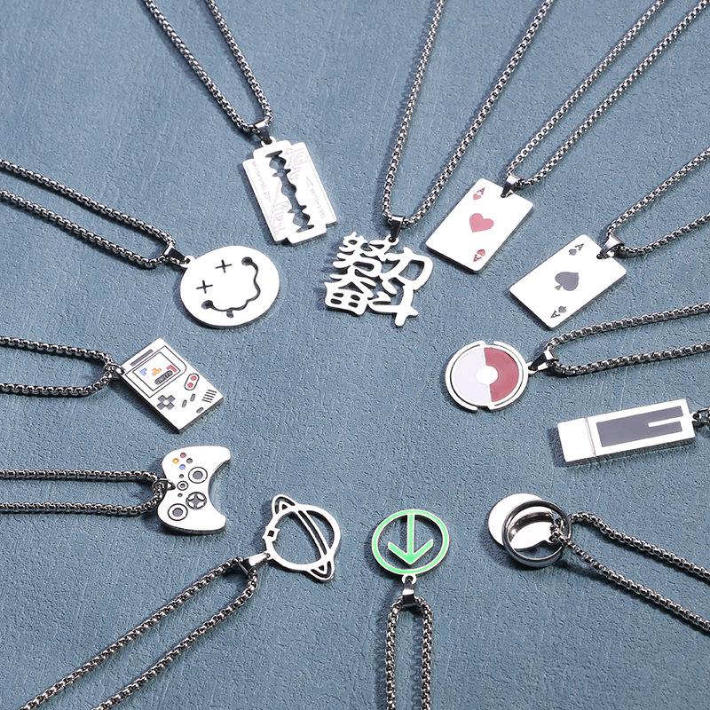 Men's Titanium Steel Hip Hop Pendant Necklace - Trendy, Non-fading Street Style