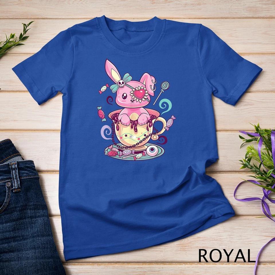 Kawaii Pastel Goth Cute Creepy Rabbit Menhera Occult Bunny Unisex T-shirt 9 4XL