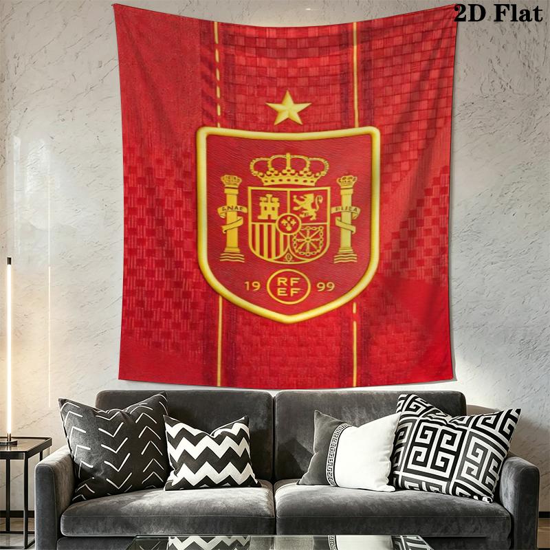 Spain National Football Team Wall Tapestry Aesthetic Wall Hanging Printed Fabric Blanket Decorative Tapestries for Bedroom Living Room Home Decor
