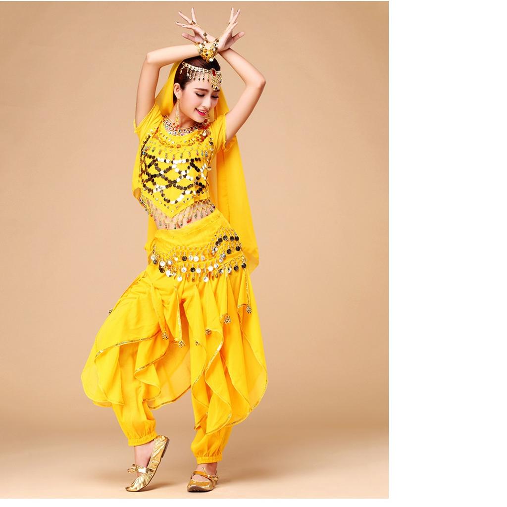 Costume da Danza del Ventre Femminile Primavera ed Estate Costume da Danza Indiana Costume da Esibizione Costume da Esibizione sul Palco Costume da Allenamento per Adulti Femminile Rotante