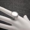 Geometric Oval Locket Ring for Women Men Openable Photo Frame Finger Ring Family Love Jewelry Rings
