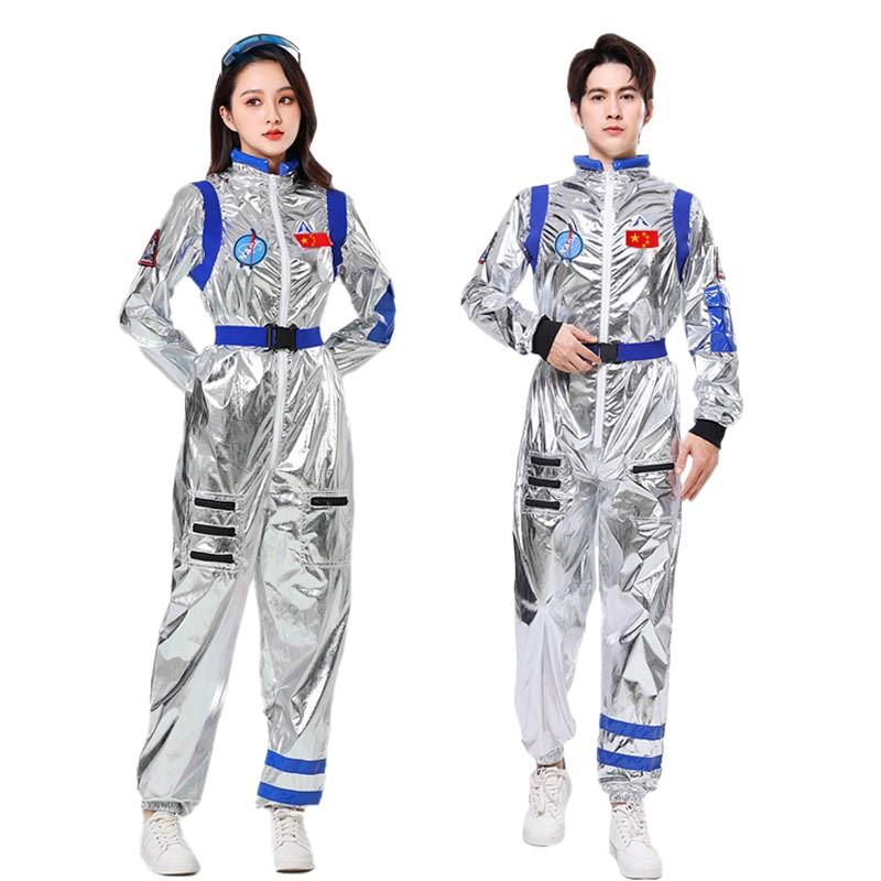 Halloween Astronaut Raumanzug Silber Body Unisex Erwachsene Kostüm