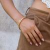 Yori High Quality Stainless Steel Marquise White Zircon Open Bracelet Bangle Waterproof Texture Personalized Unisex Jewelry Bijo