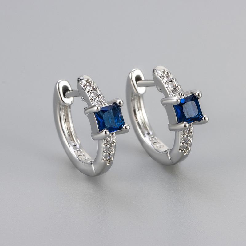 Retro Colored Diamond Ear Cuffs: Women's Luxury Micro-Paved Zircon Design
