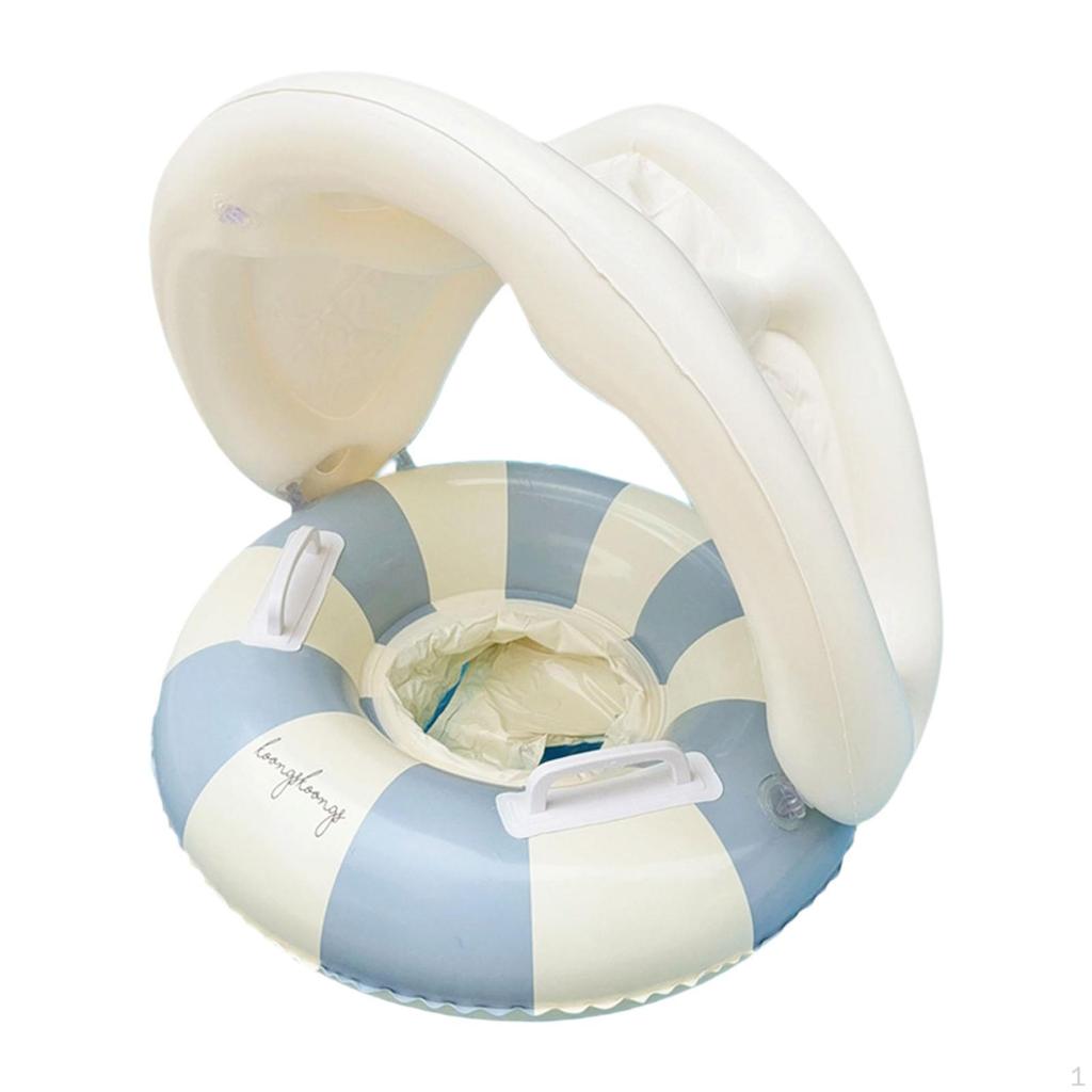 Inflatable Swimming Ring Gift for Kids PVC Swim Tube Beach Vacation Lake Blue