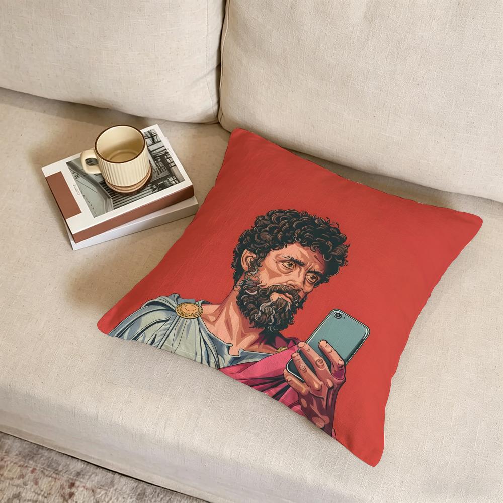 A-Ancient Roman Sculpture Art Cushion Cover Fabric Soft Furnishing,Pillowcase, Cushion Cover, Sofa Pillow, Home Decoration