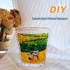 Rainbow Sheen Hand-Painted Glass Cup - Bling Design for Summer