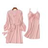 2025 Women's Summer Satin Pajamas Set with Chest Pads - Sexy, High-End Camisole Nightdress for Home Wear