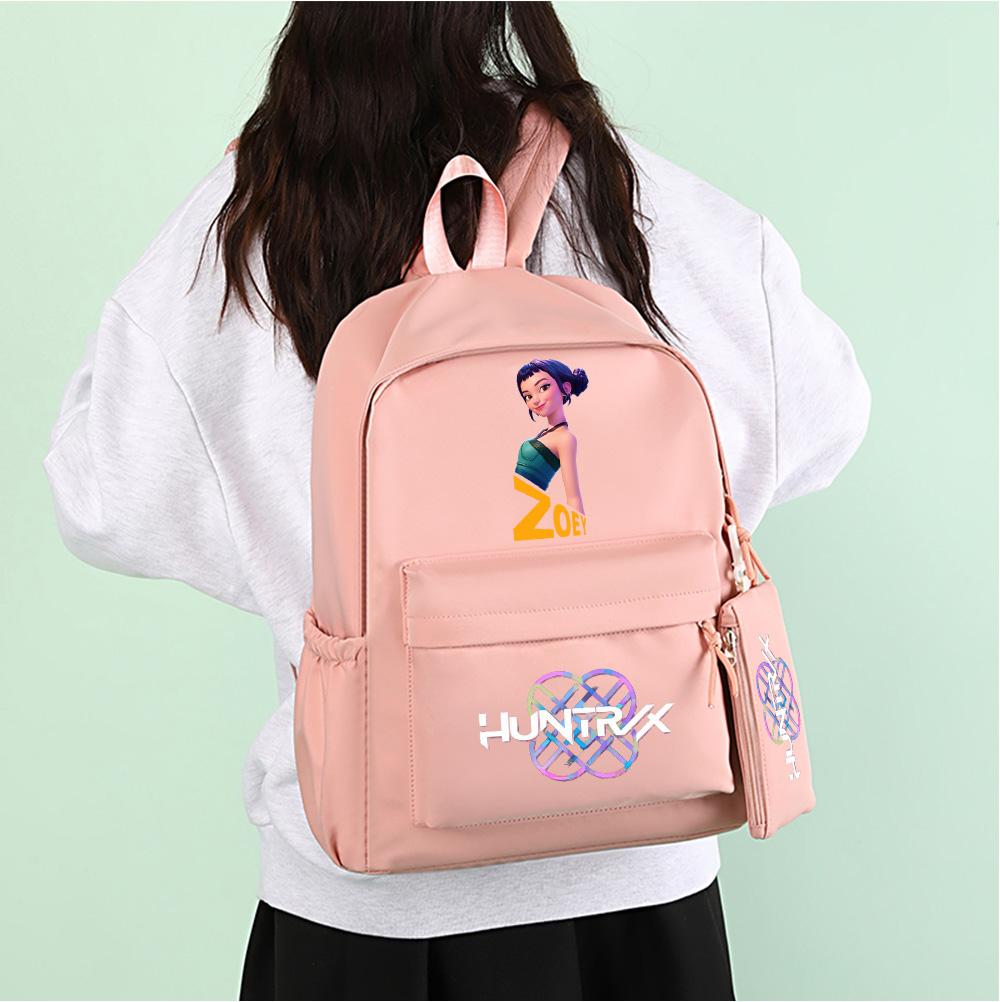 4Pcs/set Cartoon K-Pop Printed Backpack with Handbag Pencil Case for Teenager Student Boy Girl Schoolbag Bookbag Large Capacity Travel Bag Kid Gift