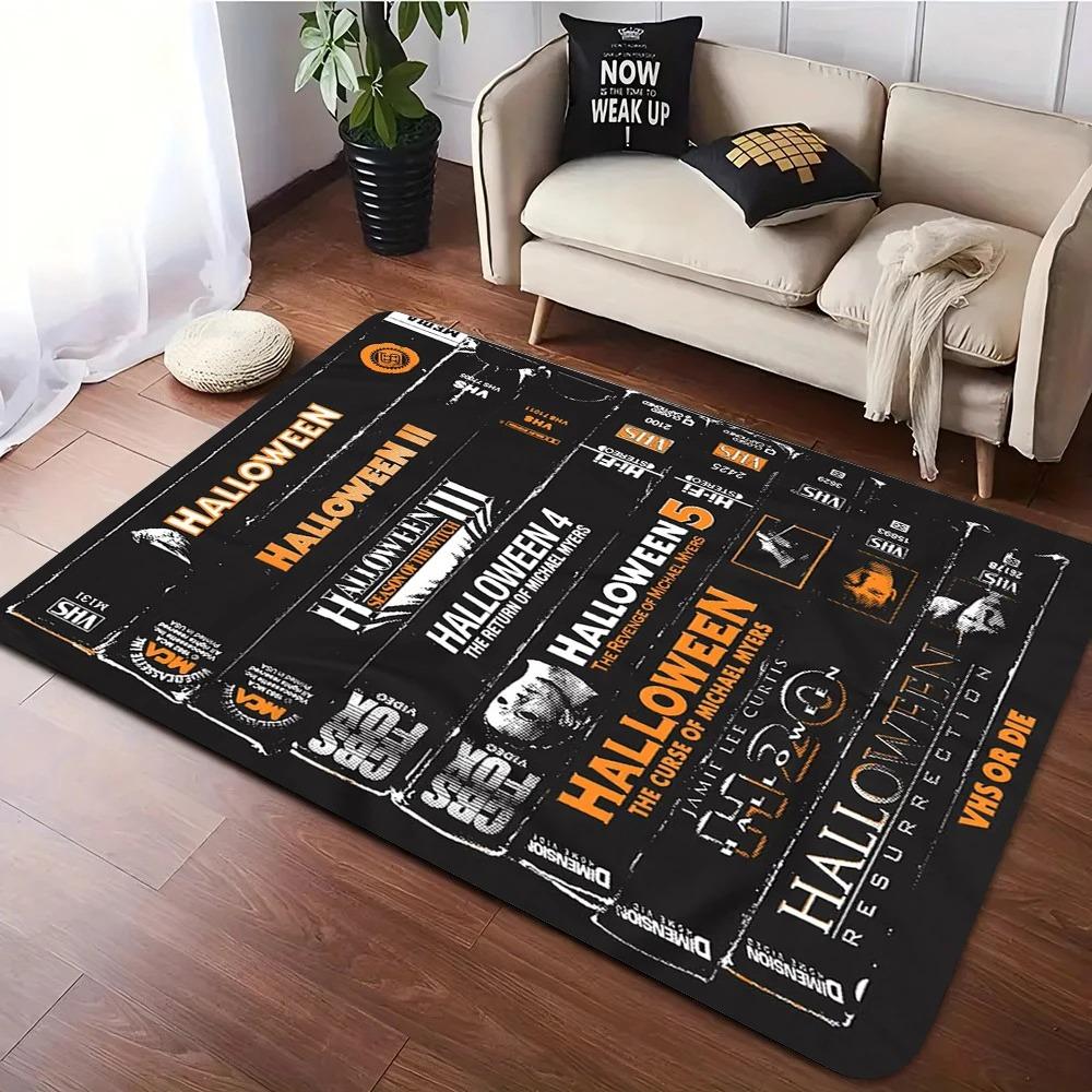 Scary Movie Mat for Man Cave, Cult Classic Horror Design Carpet, Non-Slip Rug for Fans iving Room Bedroom Home Theater