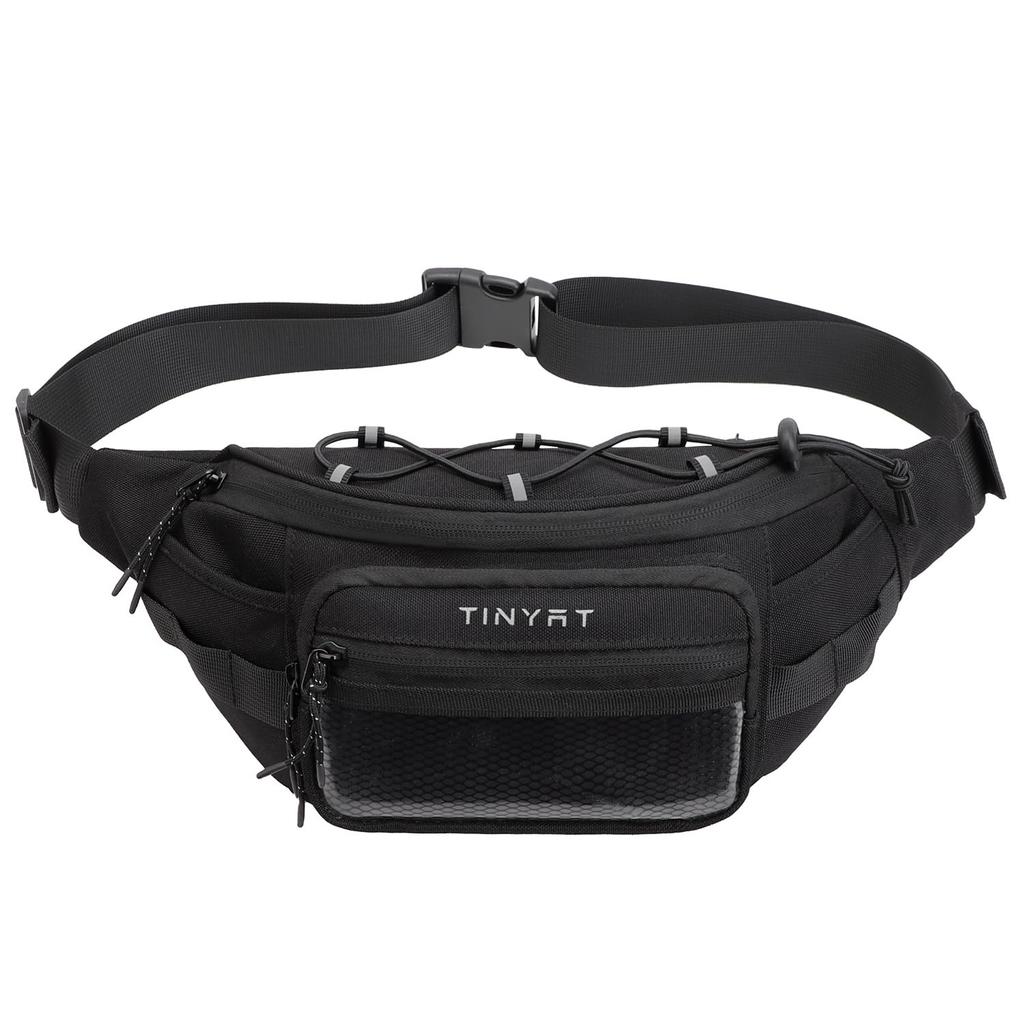 TINYAT Waist Hip Belt Pouch for Unisex Women's Pouch, Waterproof, Lightweight, One-Shoulder Bag, Work, Travel, Running,
