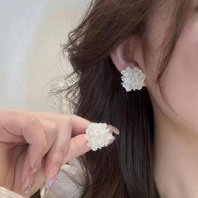 Fashion Camellia Flower Earrings for Women Jewelry Trending Women's White Pink Red Fowers Earrings  for Women Girls Jewelry Gifts
