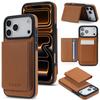 2 In 1 Detachable Magnetic Card Holder Leather Phone Case for IPhone 17 Pro Max 16 15 14 13 Shockproof for Magsafe Stand Cover