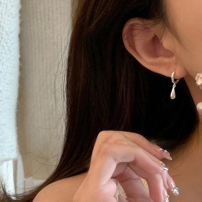 1Pair Simple Elegant Water Drop Ear Buckle For Women Girls  Temperament Stud Earrings Fine Jewelry Accessories Gifts