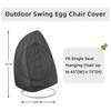 Waterproof Outdoor Egg Chair Cover, 210D Black Oxford Cloth, Dustproof and Weatherproof.