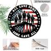 2D Flat, 1pc 7.87x7.87in Round Aluminum Sign, "All Gave Some Some Gave All" Veteran Memorial Plaque, US Flag Soldier Silhouette Design, Metal Wall