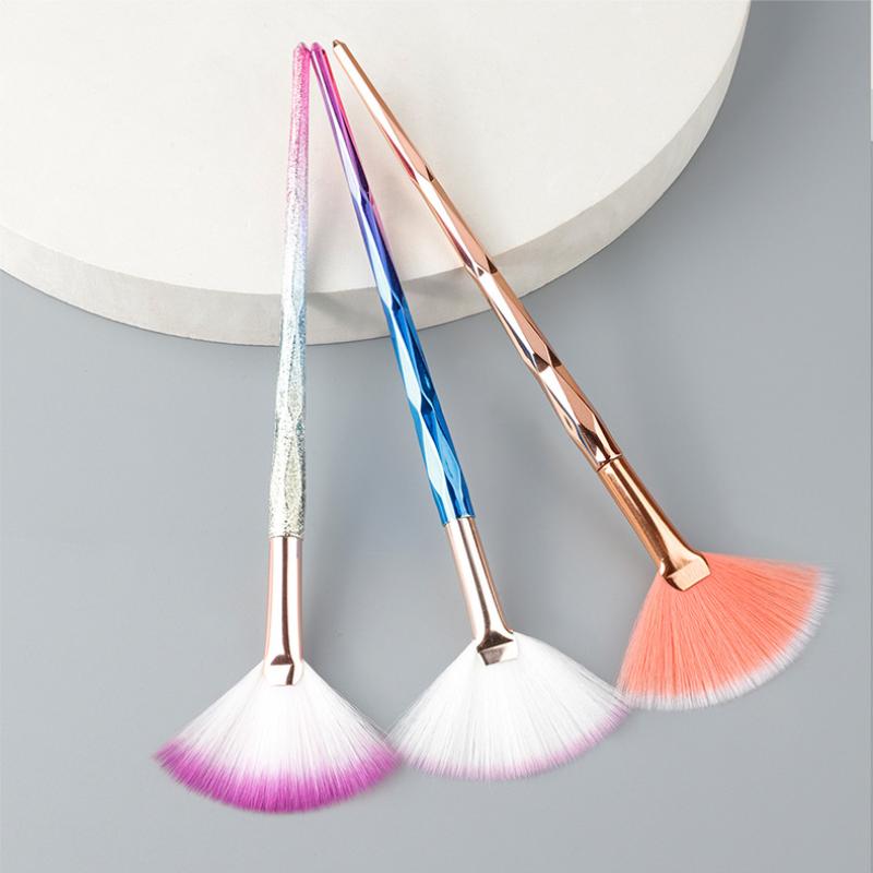 Großer flacher Highlighter-Rouge-Fächer-Make-up-Pinsel Puderloser Puder Gesichtspinsel Koreanisch Weich Gemütlich Gleichmäßige Farbe Werkzeuge für Frauen