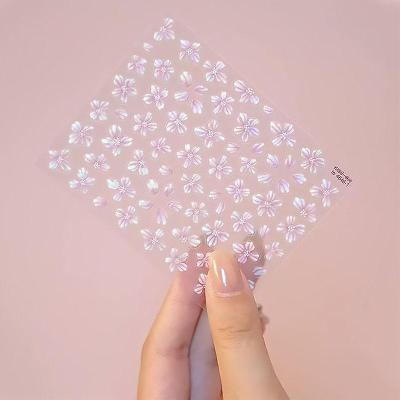 New Hipster Pure White Flowers Rose Spring Lily Camellia Daisy Jelly Cherry Blossom Nail Art Stickers Manicure Decals ZJT11
