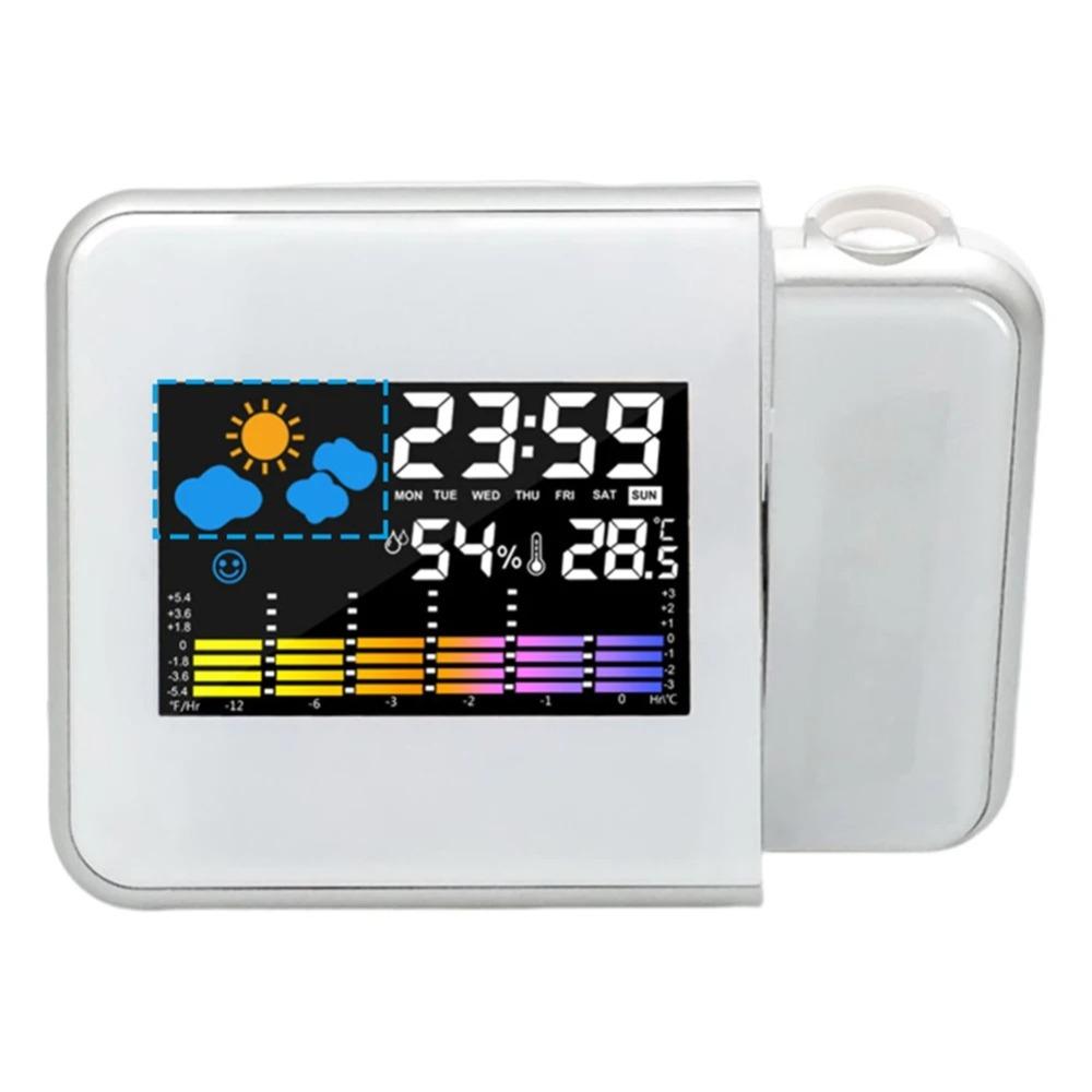 LED Display Projection Alarm Clocks Wireless Backlight Temperature Humidity Monitor Adjustable Angle LED Digital Clock Bedroom