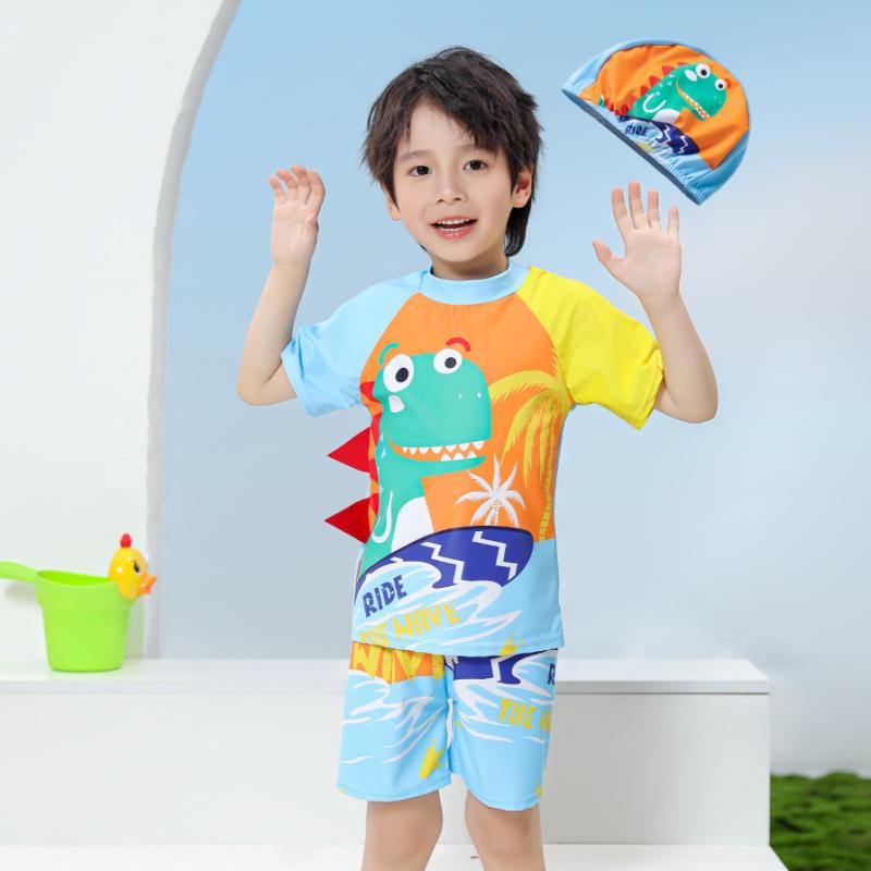 

Комплект детского купальника с короткими рукавами и защитой от солнца, быстросохнущий, с UPF для плавания и серфинга M (90-105 cm)