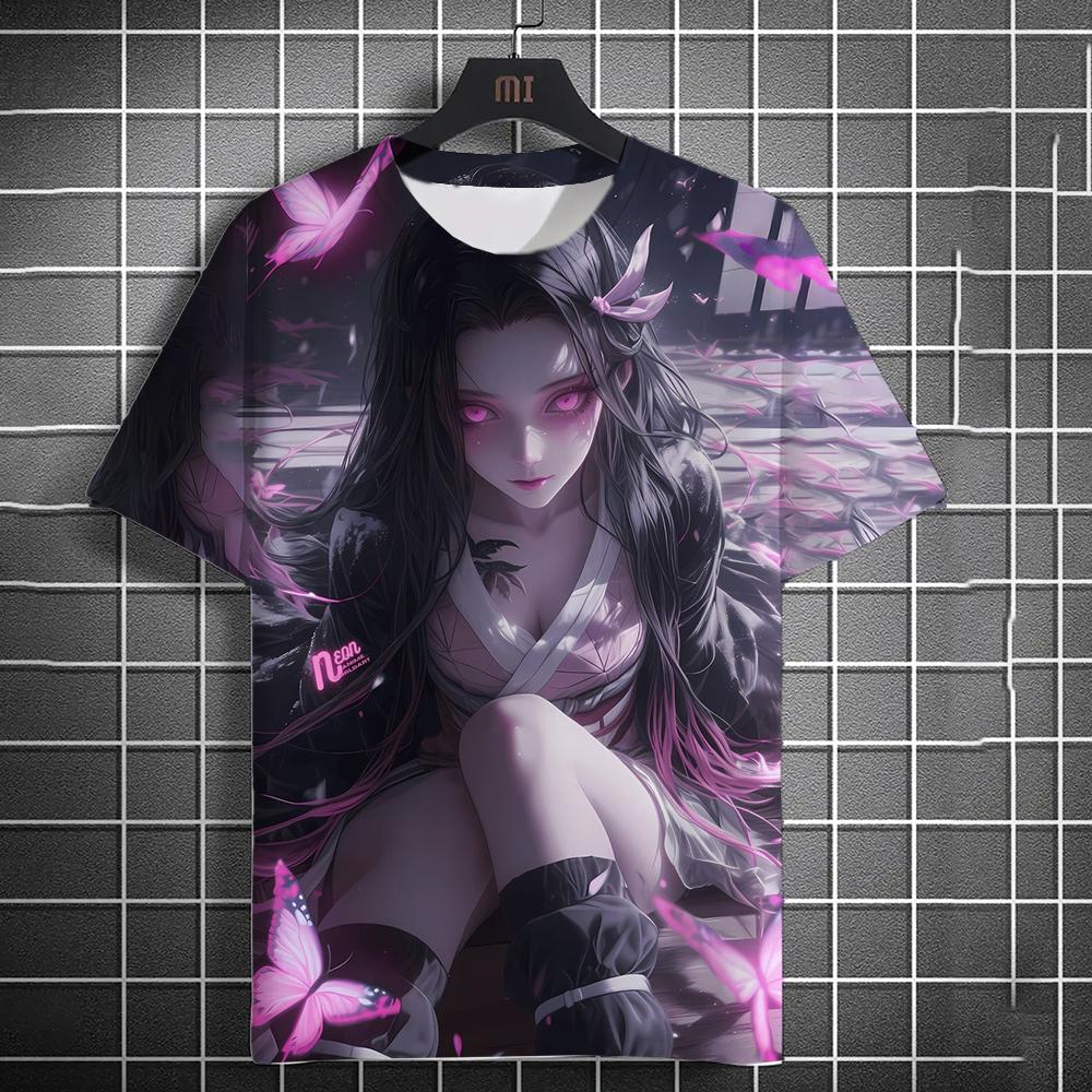 Men's and Womens Summer Fashion High Quality 3d Printing Anime Print T-shirt Casual Polyester Round Neck Casual Short Sleeve