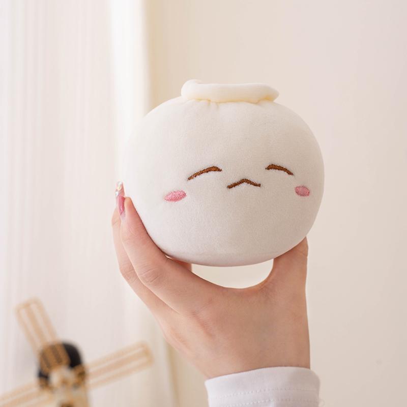 11cm Mini Rice Bao Steamed Stuffed Bun Plush Dumplings Keychain Cute Bag Pendant Decoration