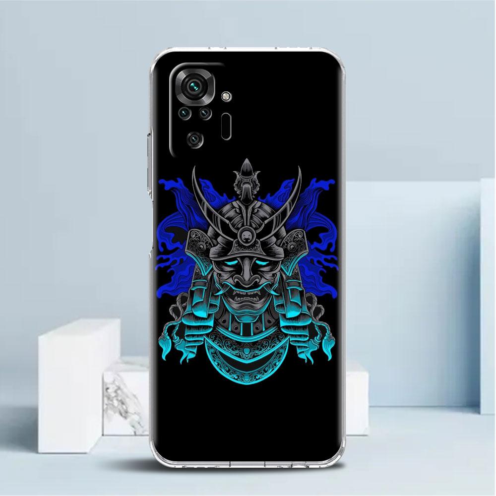 

Чехол с маской самурая Они для Xiaomi Redmi Note 11 Pro 10 9 9S 8 8T 7 9A 9C 9T 10 10C K40, прозрачный мягкий чехол из ТПУ Redmi Note 11 Pro 5G