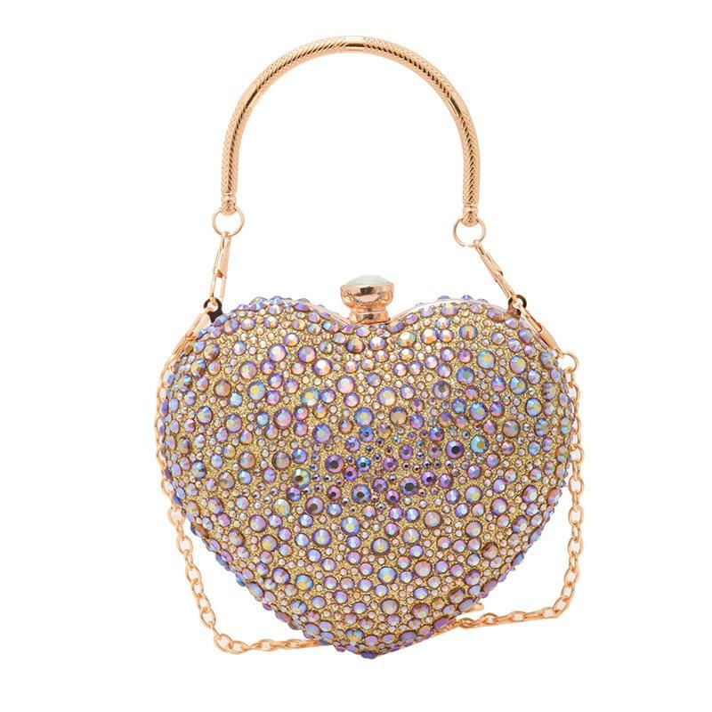 New love diamond-encrusted messenger women's bag mini acrylic bag dinner temperament shoulder portable cosmetic bag