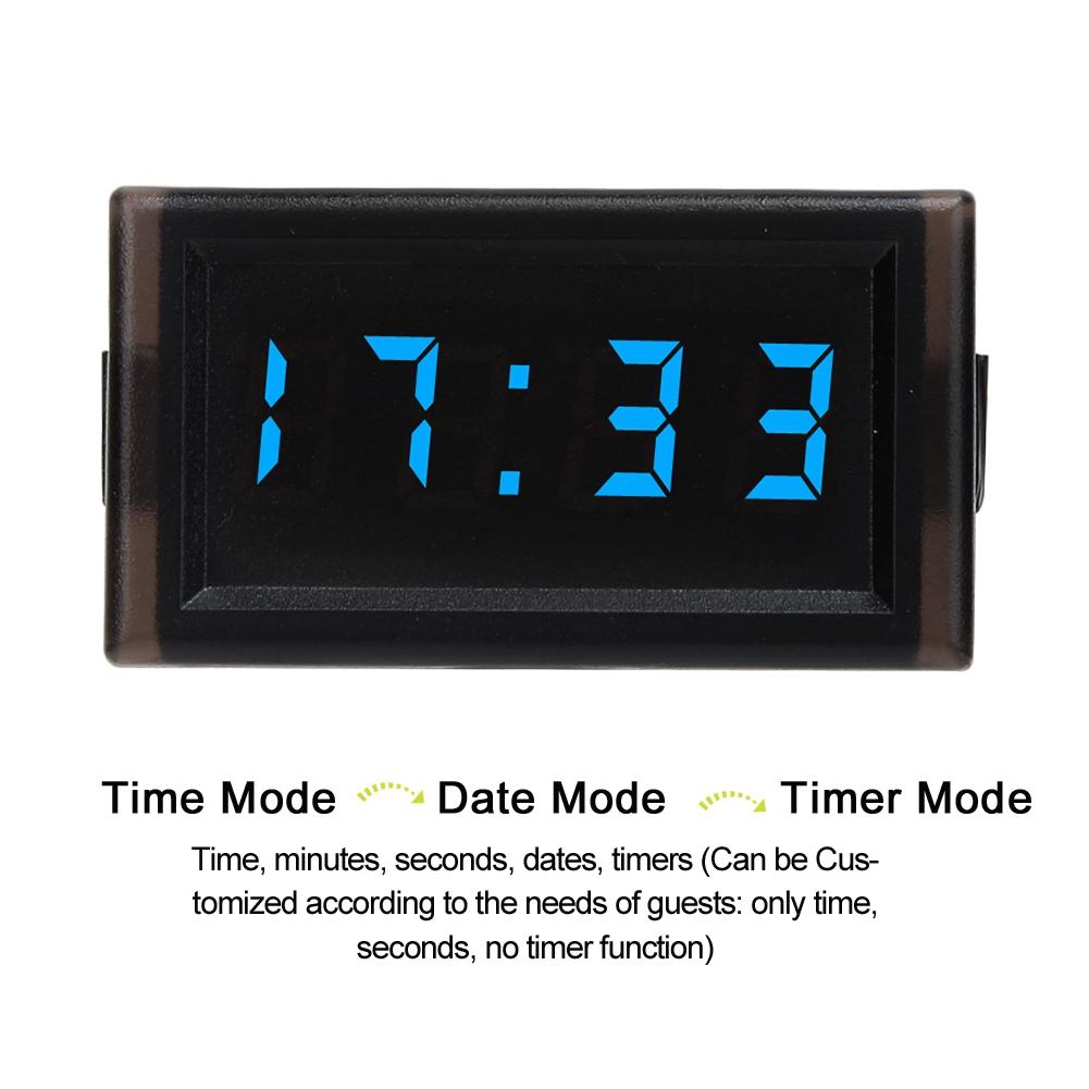 DC4.5-30V Waterproof Dustproof Car Auto Electronic Clock LED Digital Display (Blue)