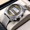 Elektronické hodinky s duálním displejem pro muže Retro styl Digitální unisex náramkové hodinky s řemínkem z nerezové oceli Měsíc Datum Rok Podsvícení