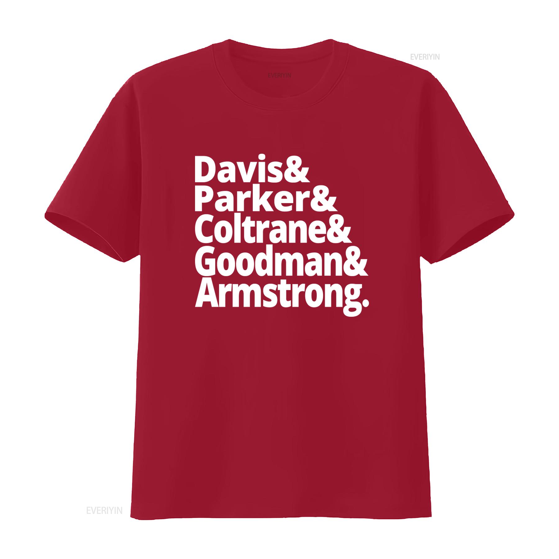 Music T Shirt Jazz History Masters Miles Davis Charlie Parker John Coltrane Benny Goodman Louis Armstrong La Land Quartet S