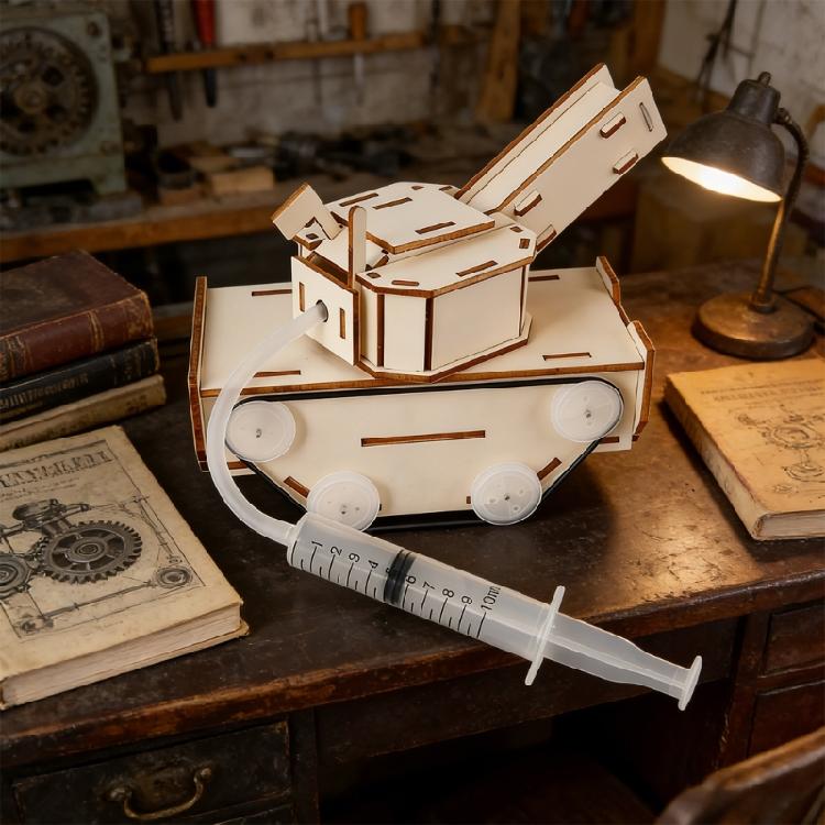 Wood Interactive Project Creative Motorized Tank Toy For Childrens Science Education Creative DIY Electric Tank Toy