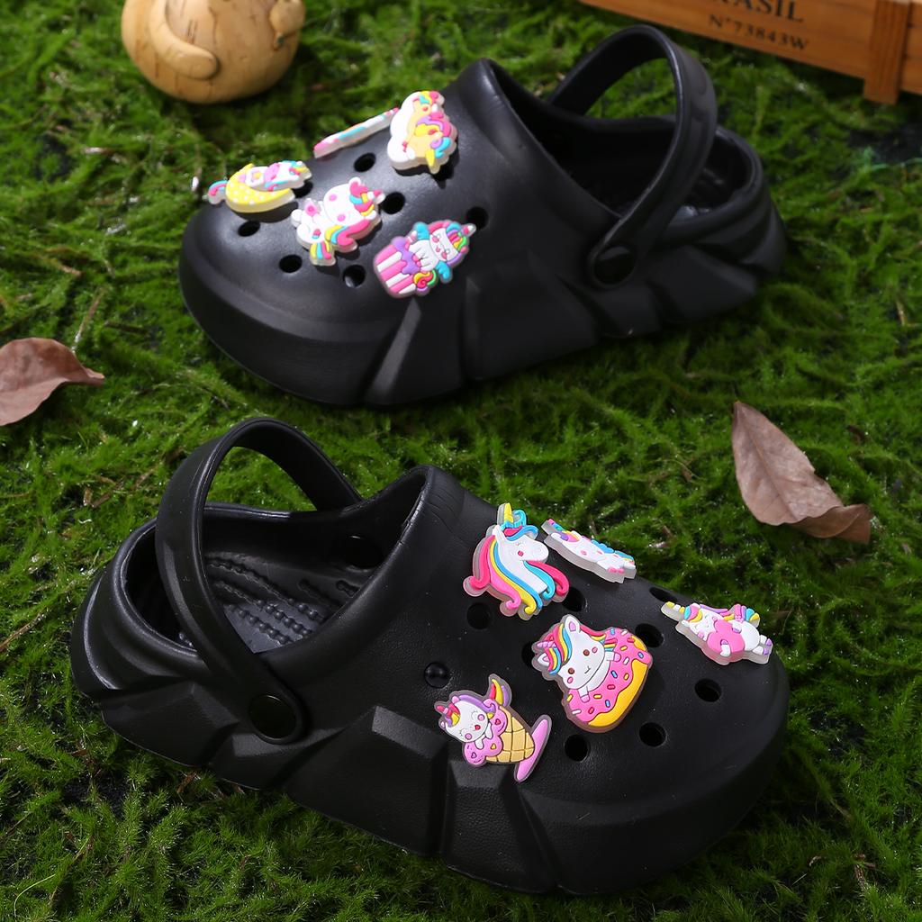 Zoccoli alla Moda Comodi per Bambina con Charms Luminosi a Cartone Animato di Unicorno, Zoccoli Antiscivolo per Interno Esterno Spiaggia Piscina 3057