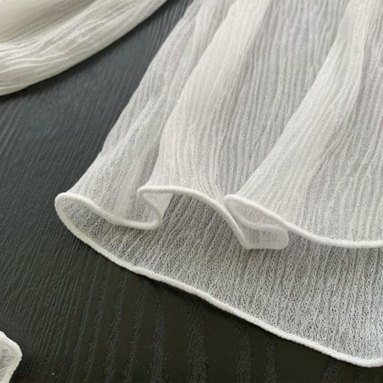 Damen Mesh Durchsichtig Sonnenjacke Langarm Knopfleiste Sonnenshirts UV-Schutz Kurzes Schultertuch Top Sommer Strand Überwurf