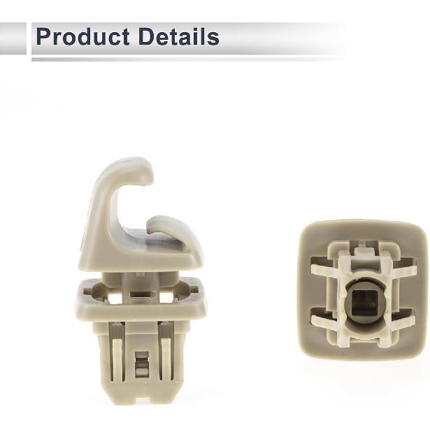 Sun Visor Holder Clip for Toyota Camry Highlander Corolla Prius RAV4 Solara Matrix Sun Visor Retainer Clip Hook No.74348-06030 Plastic 1 Pc Beige